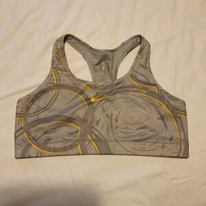 Nike Pro Livestrong Racerback Sports Bra in Gray with Yellow Accents